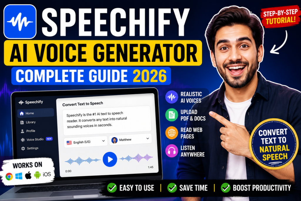 Speechify AI Voice Generator :Complete Guide About Get Started