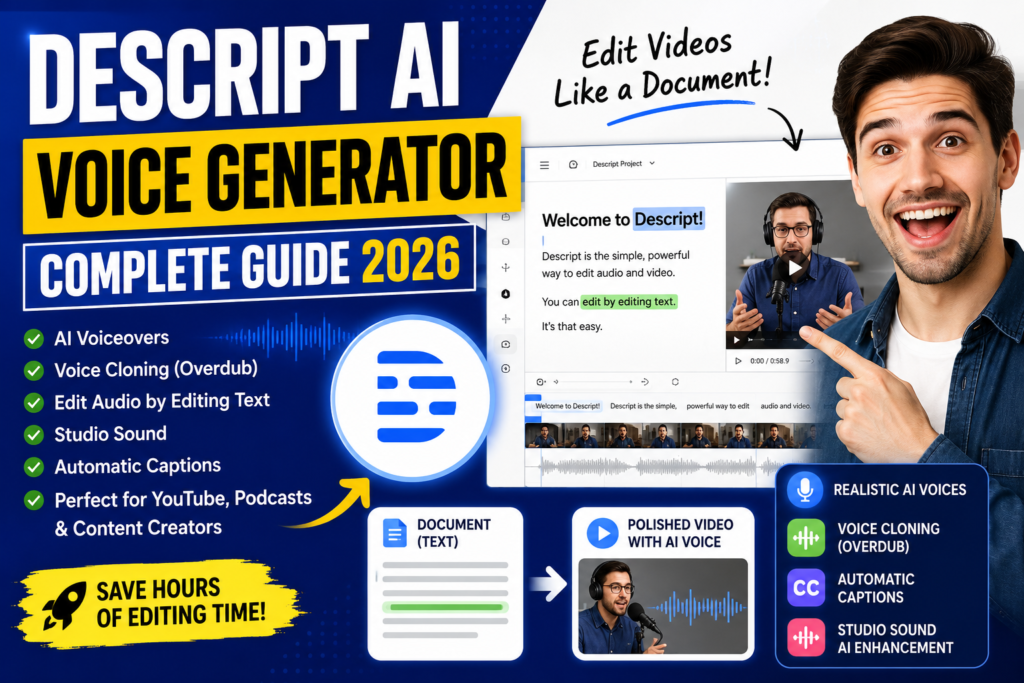 Descript AI Voice Generator Review & Complete Guide