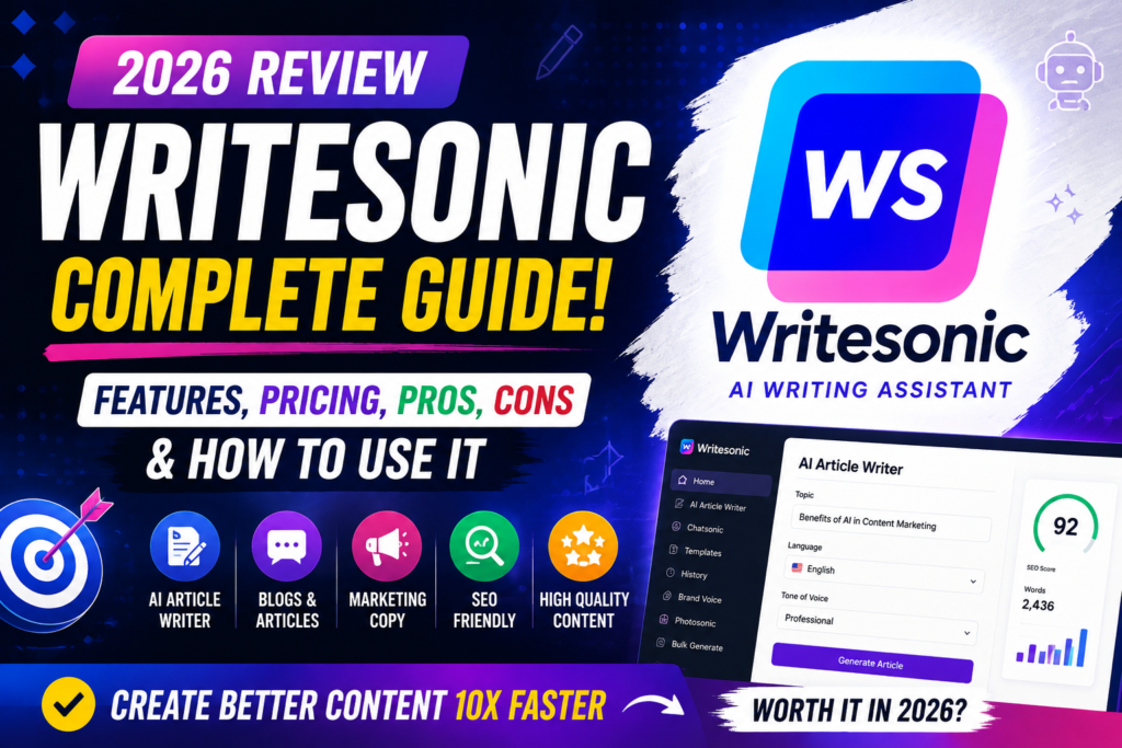 Writesonic Review 2026: Features, Pricing, Pros, Cons & Complete Guide