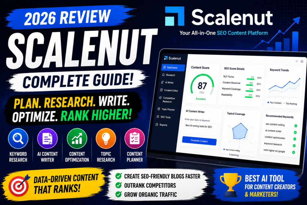 Scalenut Review 2026: Features, Pricing, Pros, Cons & How to Use It